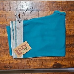 Lazy One Sporty Bear PJ Leggings L Cotton Turquoise Grey